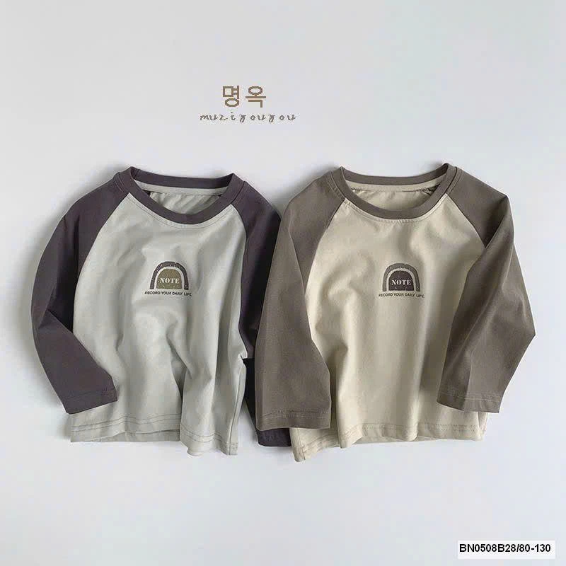 aO THUN PHỐI MÀU TAY HÀN QUỐC