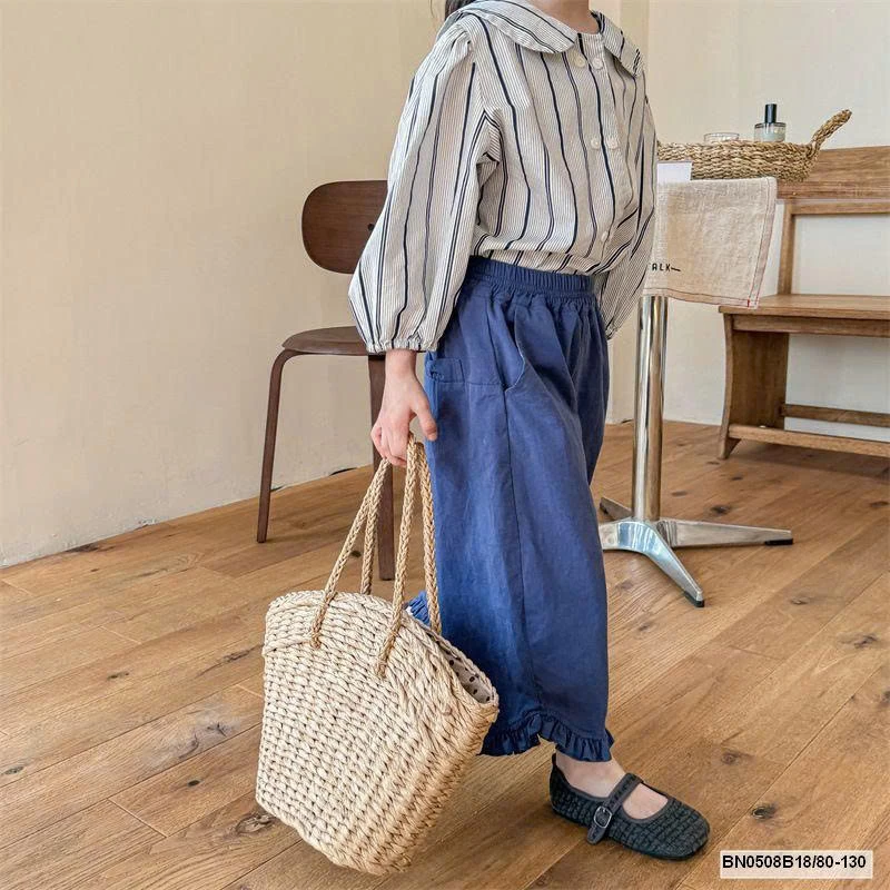 QUẦN ỐNG RỘNG DÁNG LỠ VIỀN BÈO ADBABY