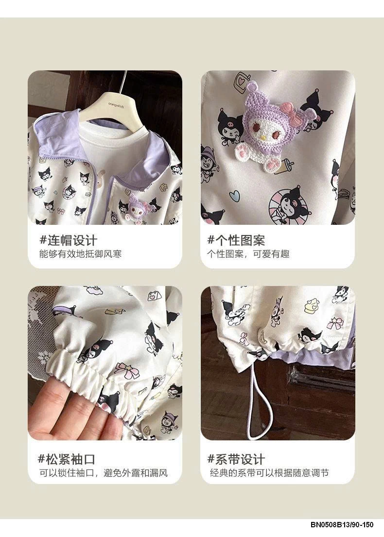 ÁO KHOÁC KUROMI TÍM 2 MẶT