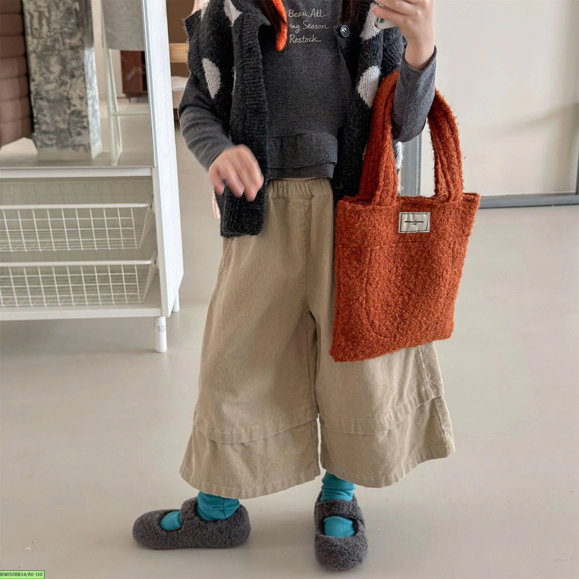 QUẦN NHUNG ỐNG RỘNG ADBABY