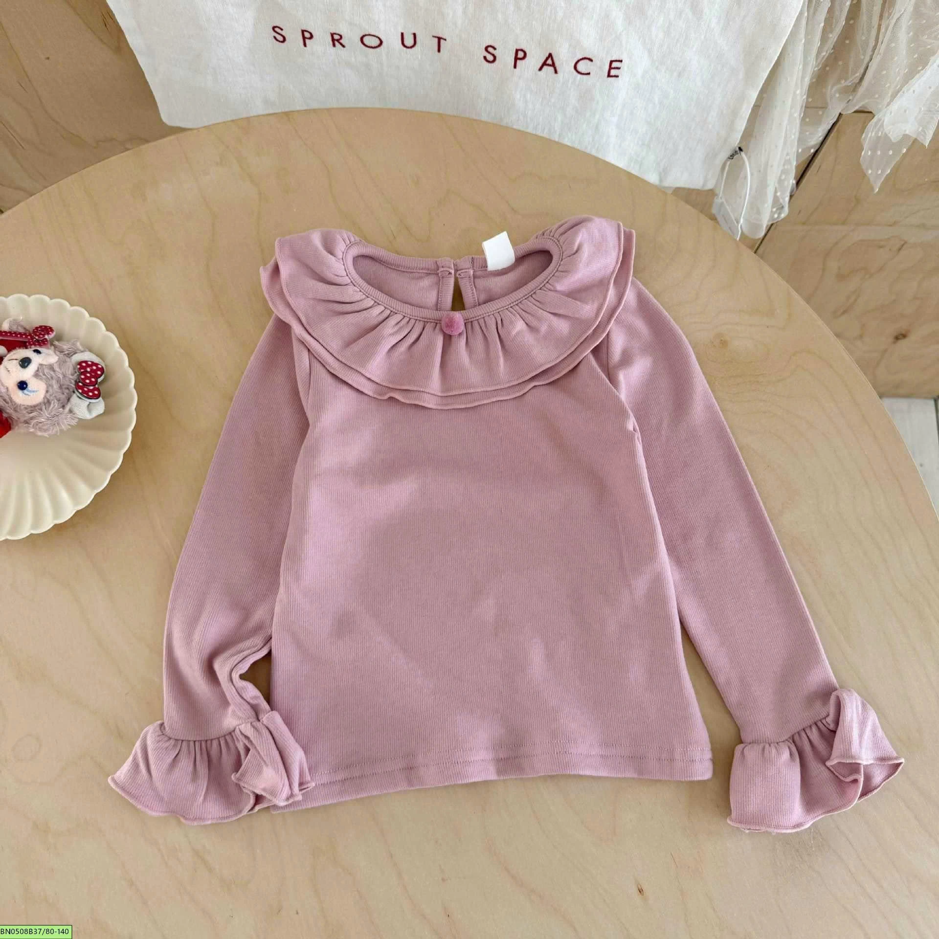 ÁO THUN CỔ BÈO BÉ GÁI