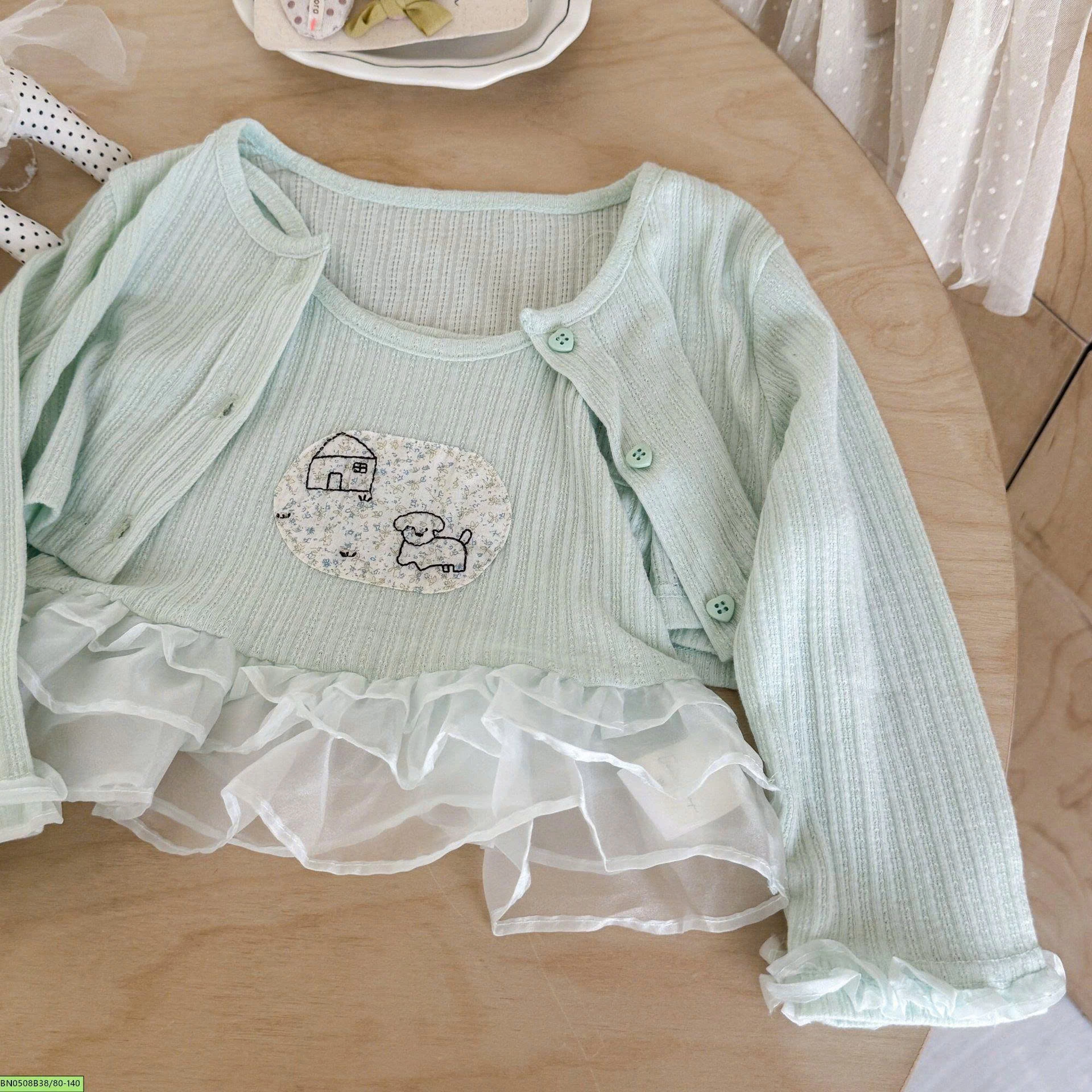 SET 2 ÁO TONE XANH VIỀN BÈO