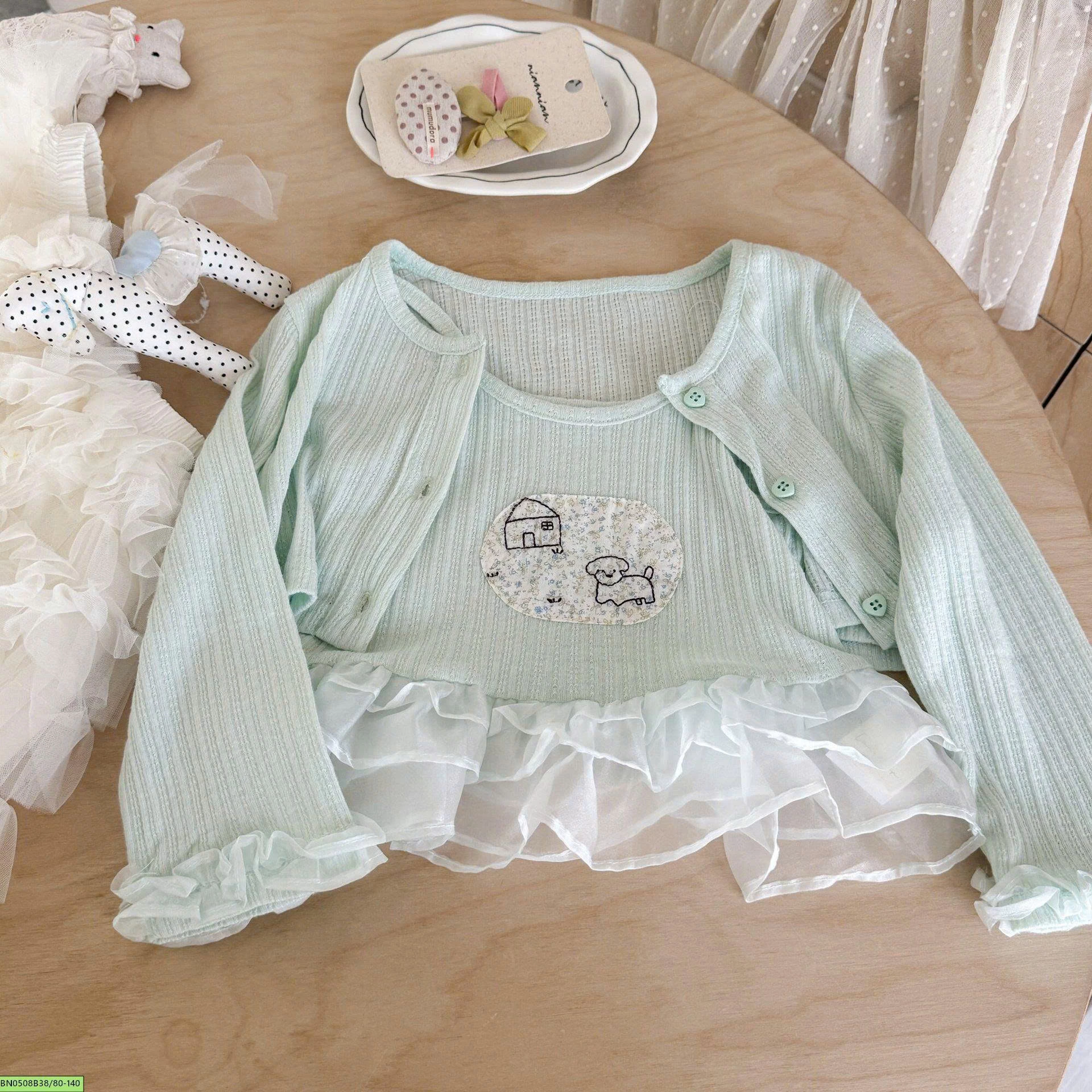 SET 2 ÁO TONE XANH VIỀN BÈO
