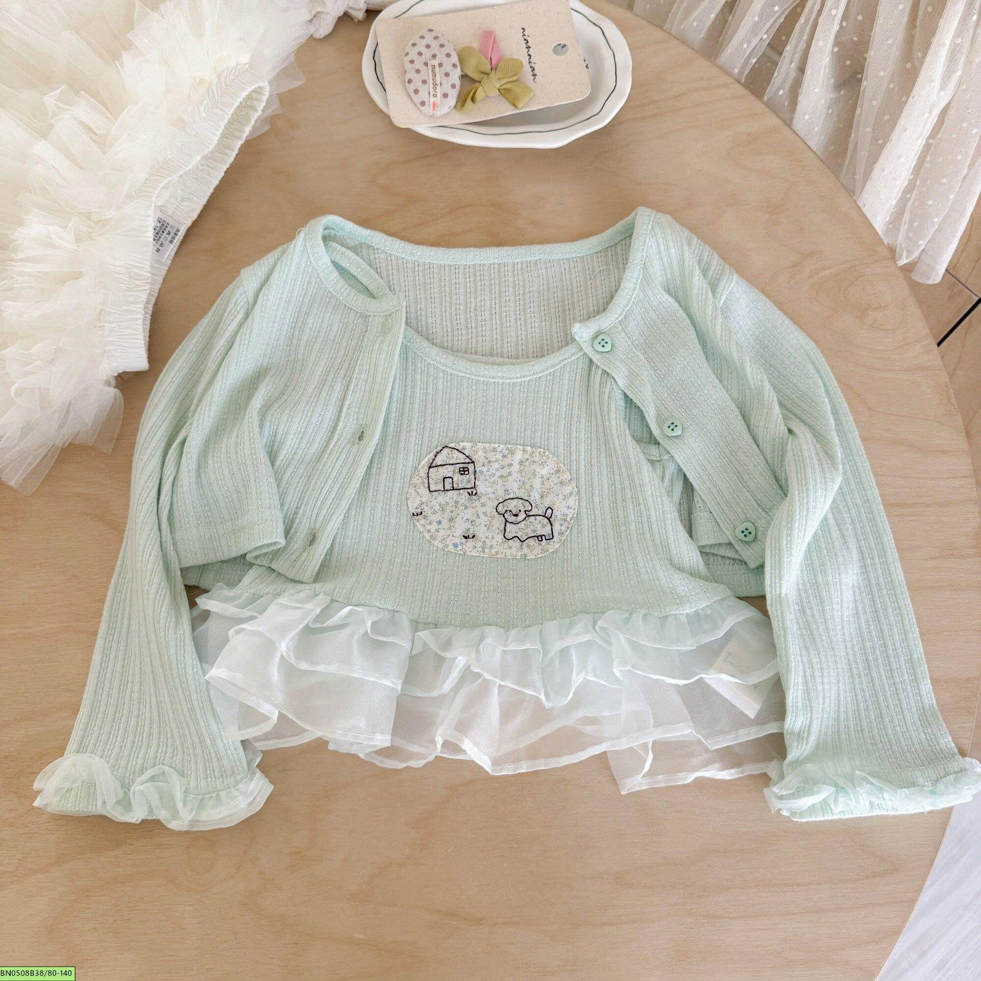 SET 2 ÁO TONE XANH VIỀN BÈO
