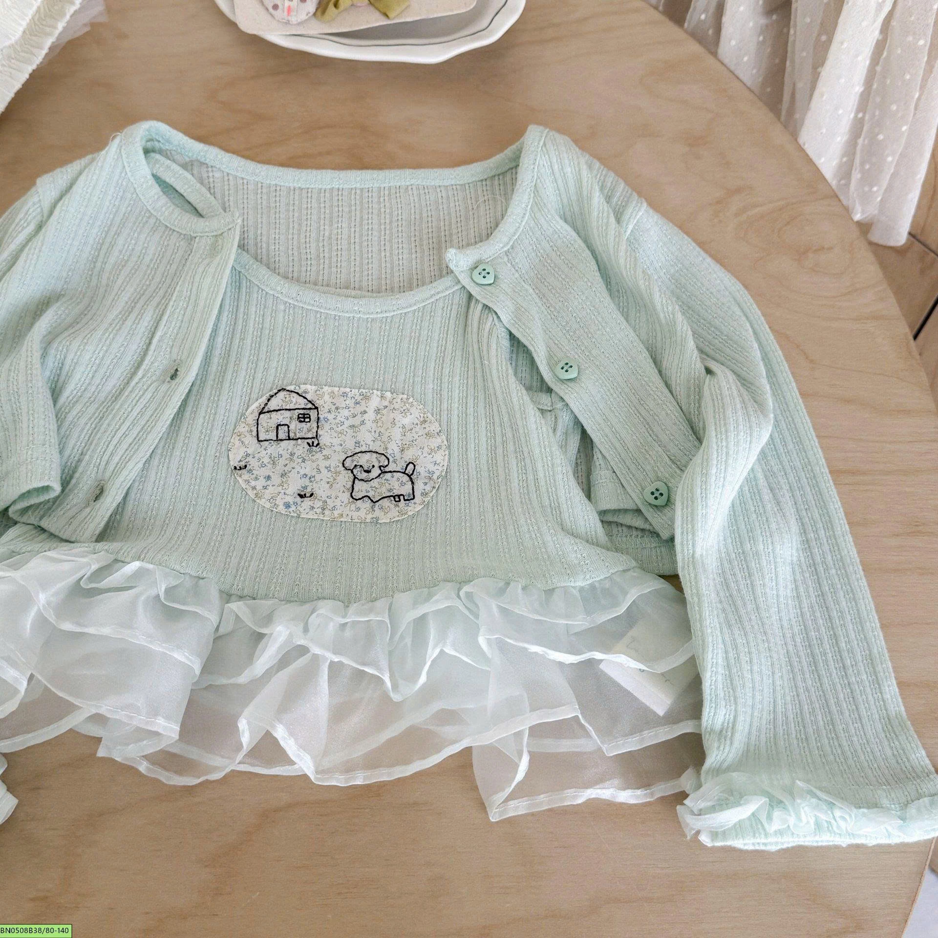 SET 2 ÁO TONE XANH VIỀN BÈO