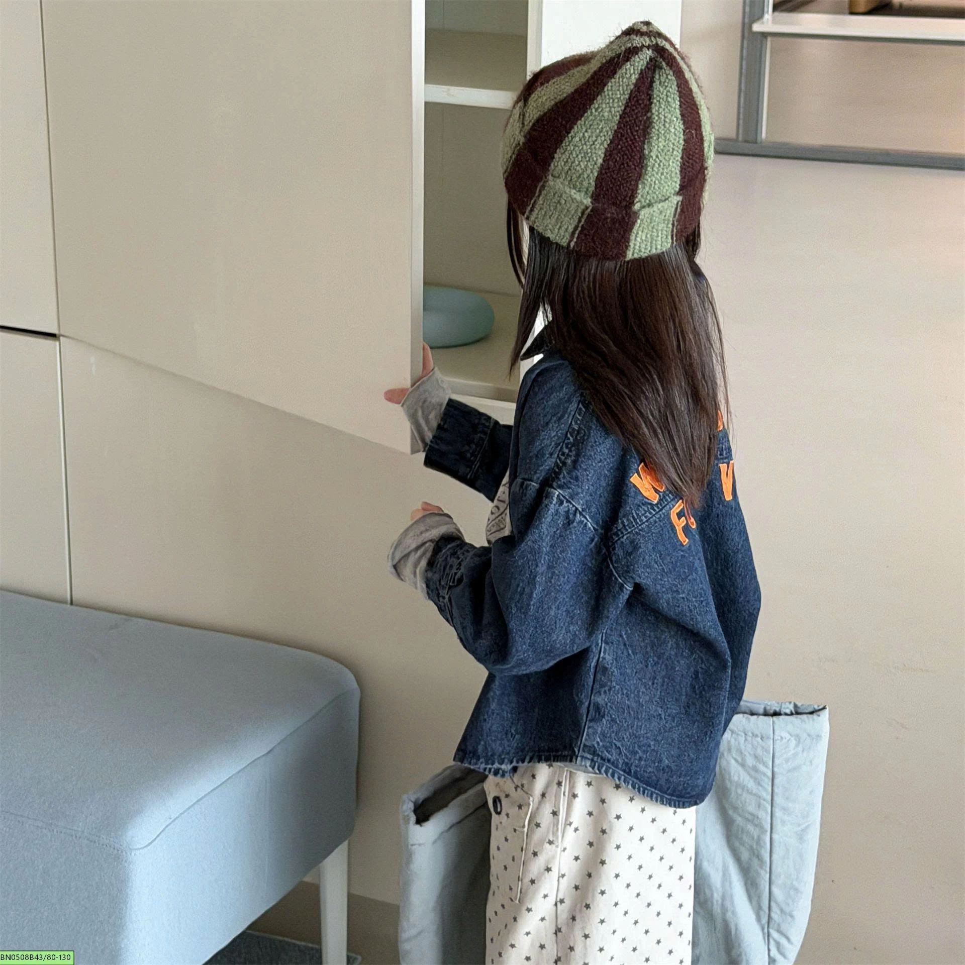 ÁO JEAN CHỮ LƯNG ADBABY