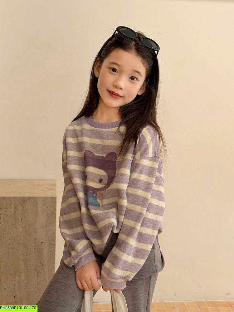 ÁO THUN KUROMI TÍM KẺ NGANG AMBB	26E418