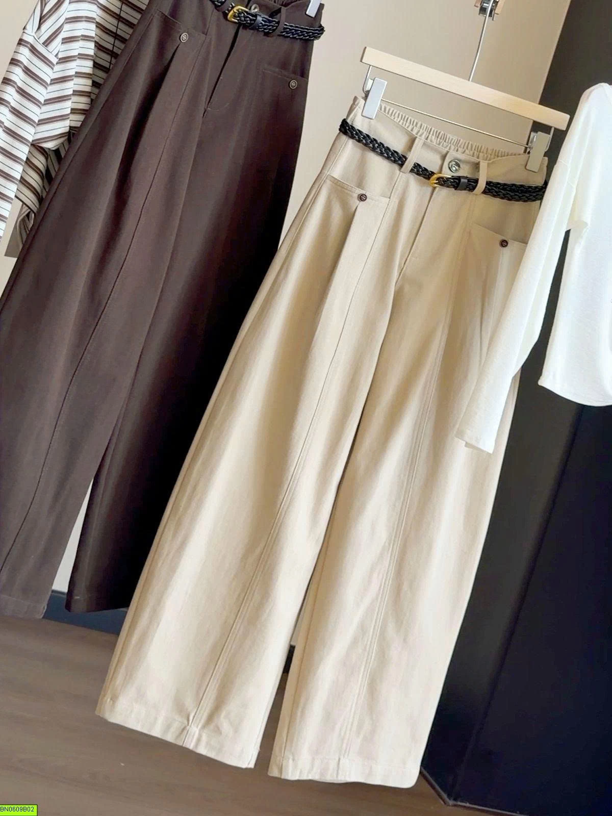 QUẦN SUÔNG CẠP CHUN KÈM BELT