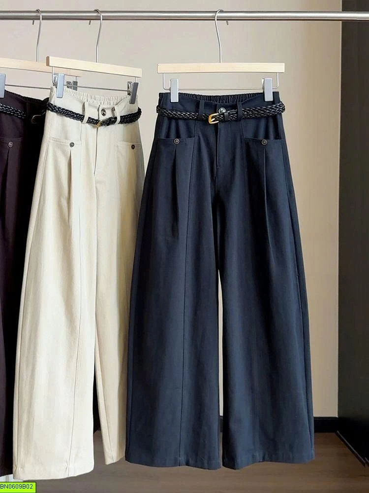 QUẦN SUÔNG CẠP CHUN KÈM BELT