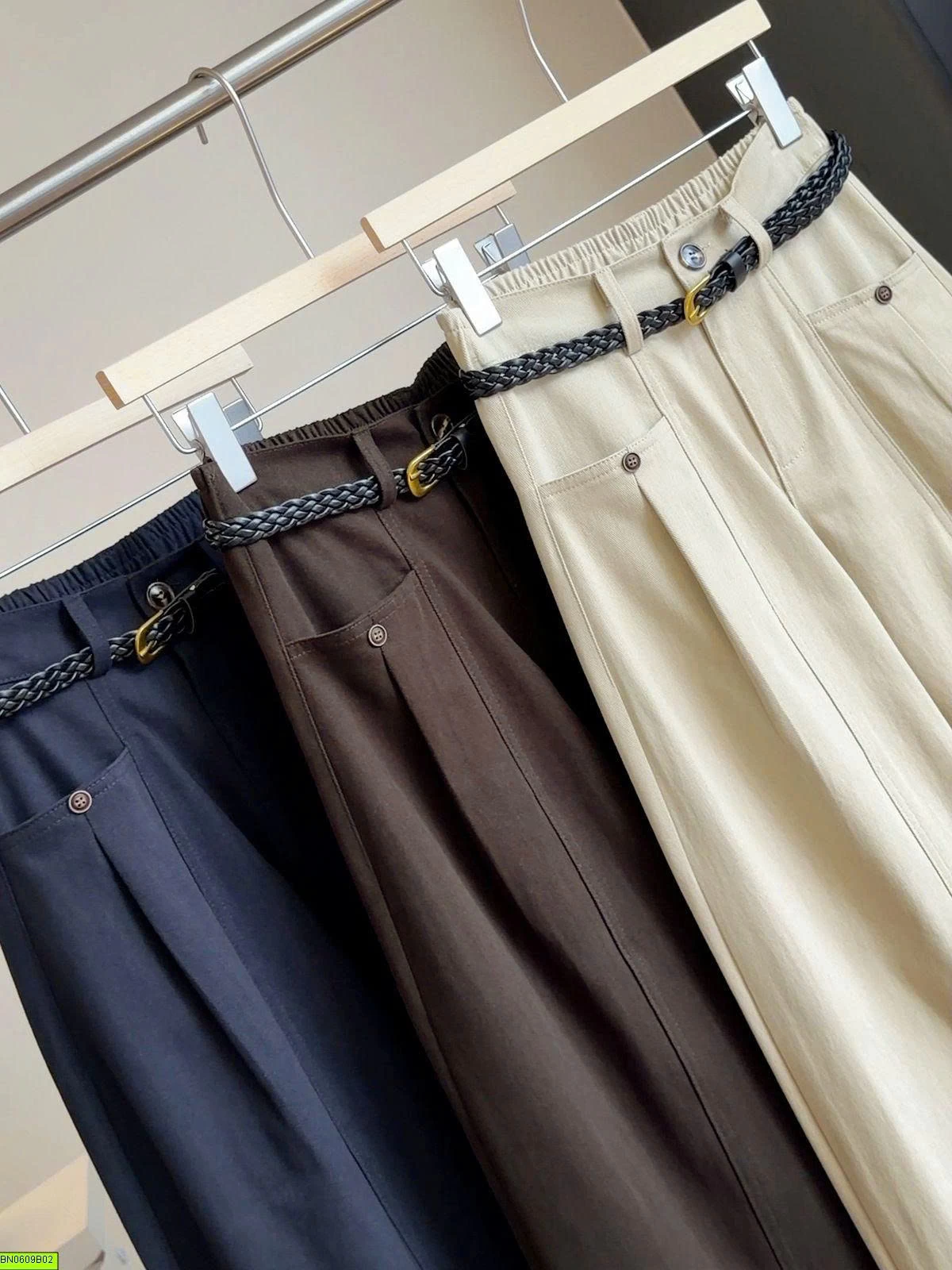 QUẦN SUÔNG CẠP CHUN KÈM BELT