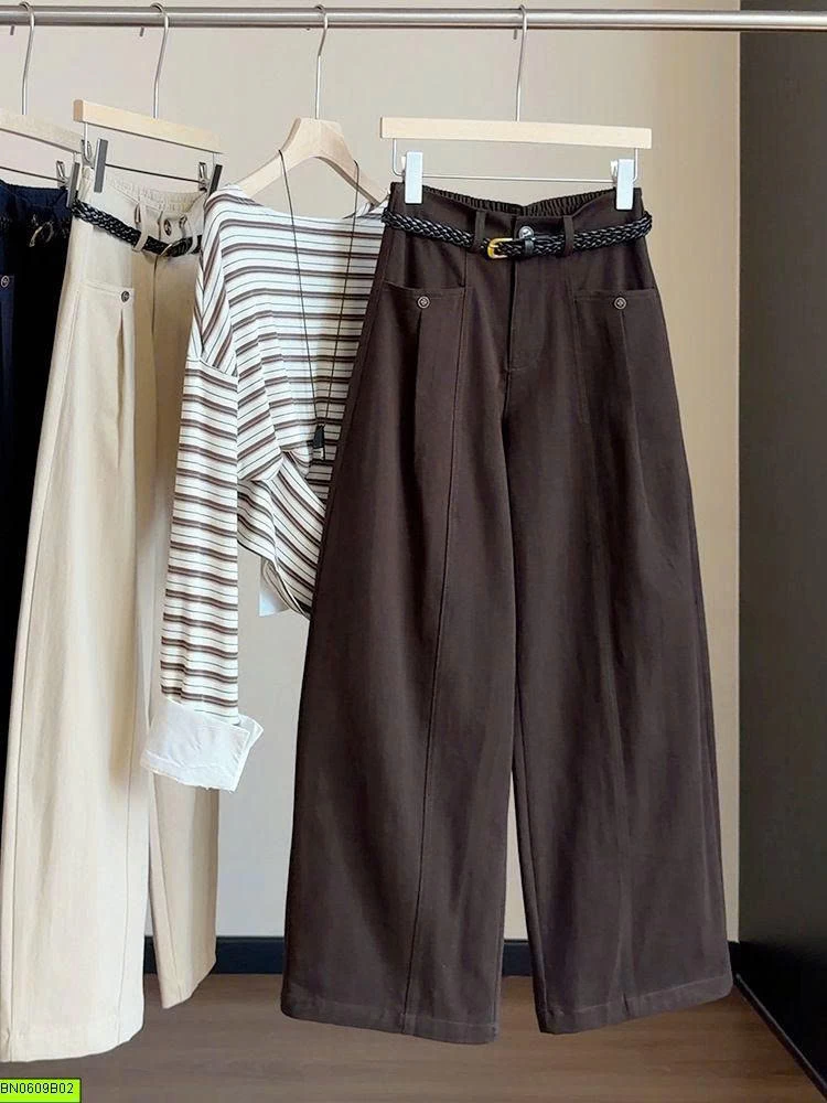 QUẦN SUÔNG CẠP CHUN KÈM BELT