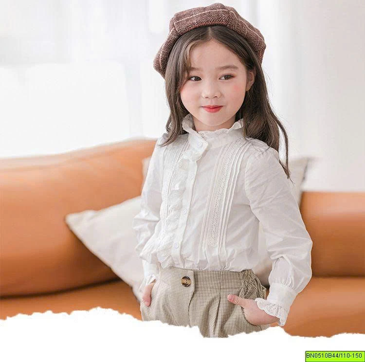 ÁO SƠ MI BÉ GÁI NHÚN NGỰC