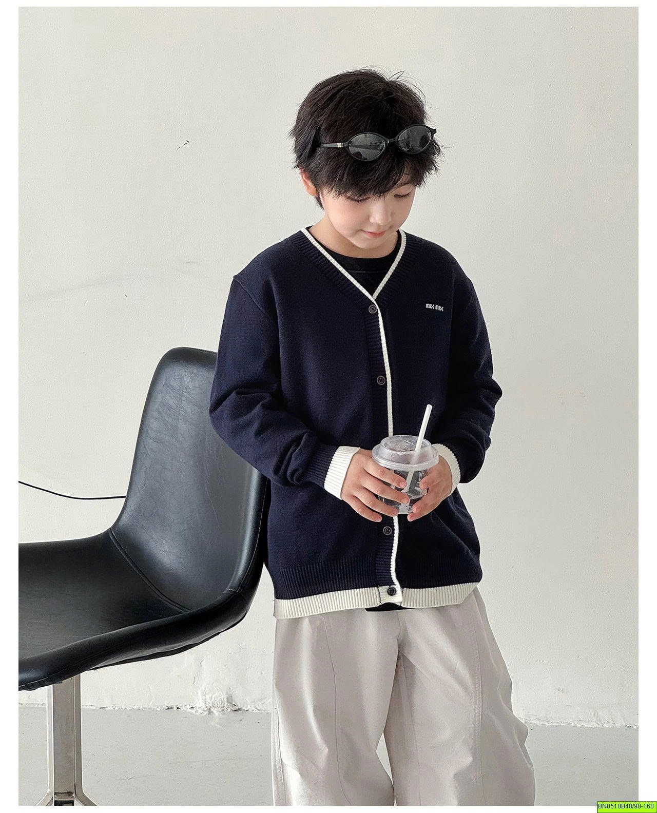 ÁO CARDIGAN LEN TRƠN CỔ TIM AOAOKIDS