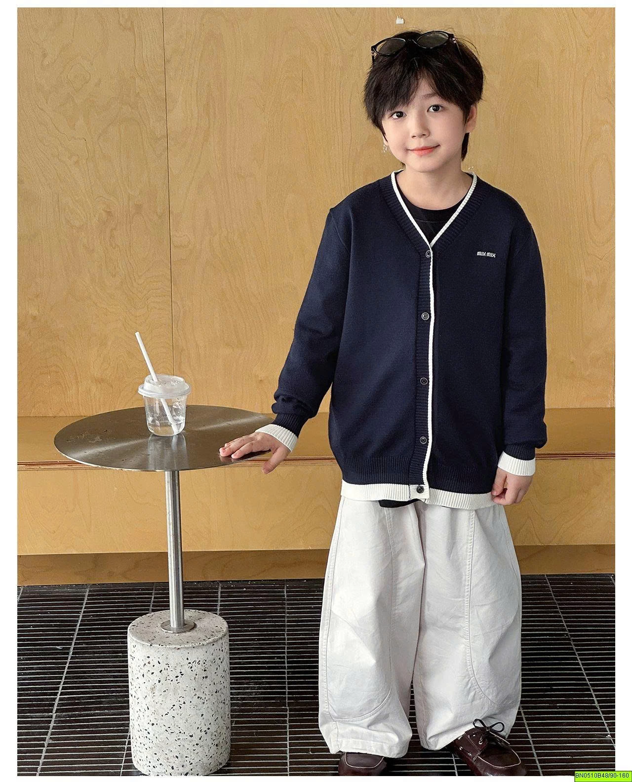 ÁO CARDIGAN LEN TRƠN CỔ TIM AOAOKIDS