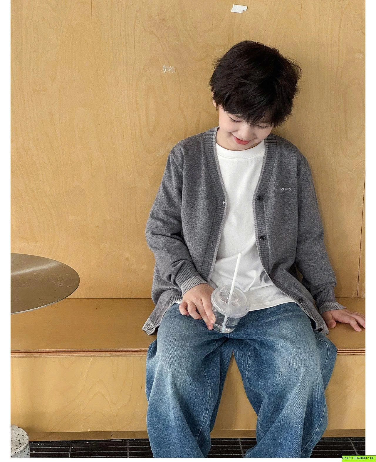 ÁO CARDIGAN LEN TRƠN CỔ TIM AOAOKIDS