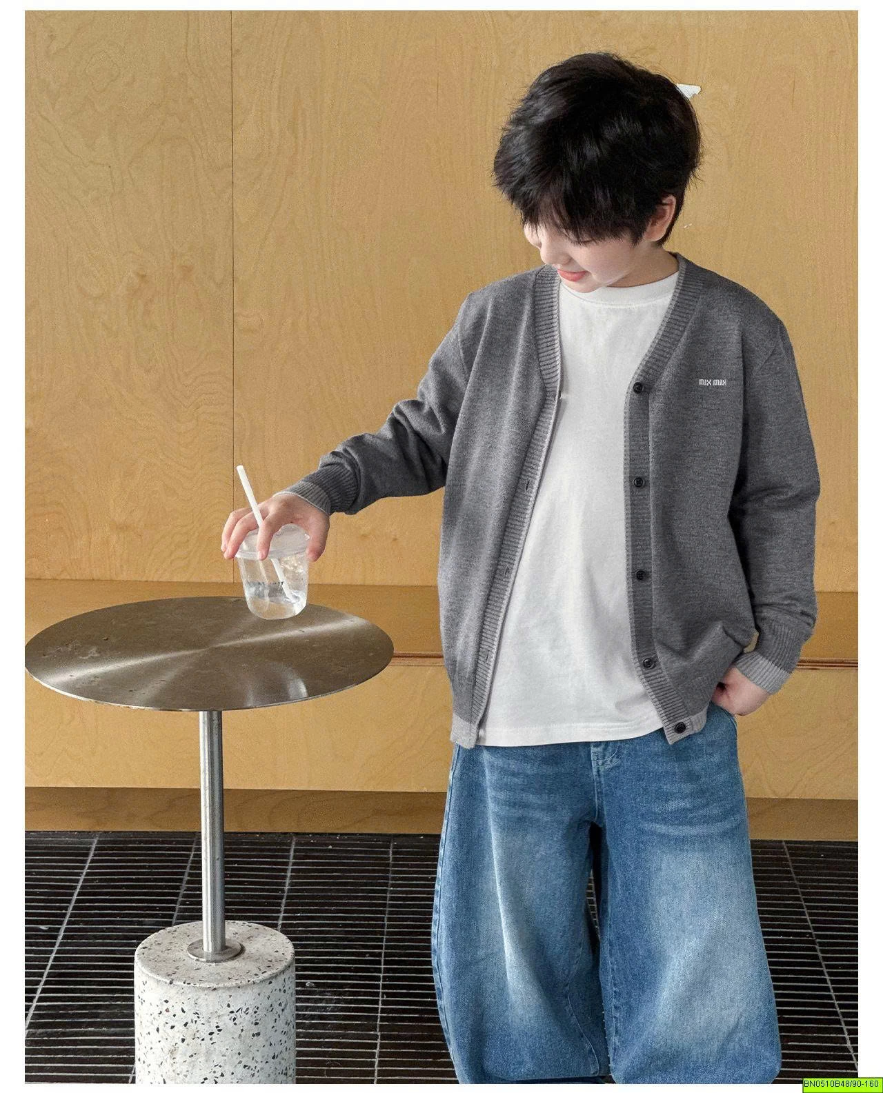 ÁO CARDIGAN LEN TRƠN CỔ TIM AOAOKIDS
