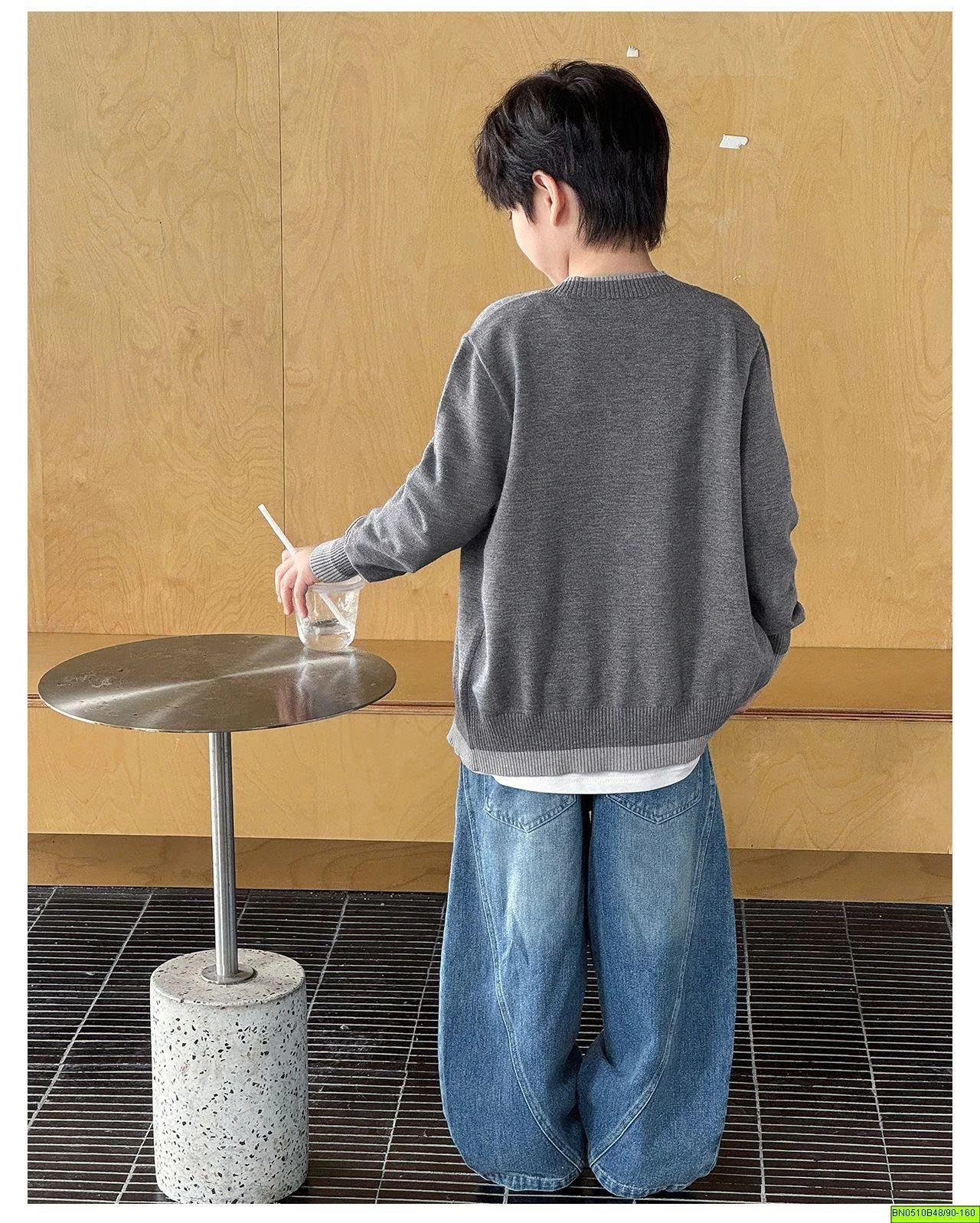 ÁO CARDIGAN LEN TRƠN CỔ TIM AOAOKIDS