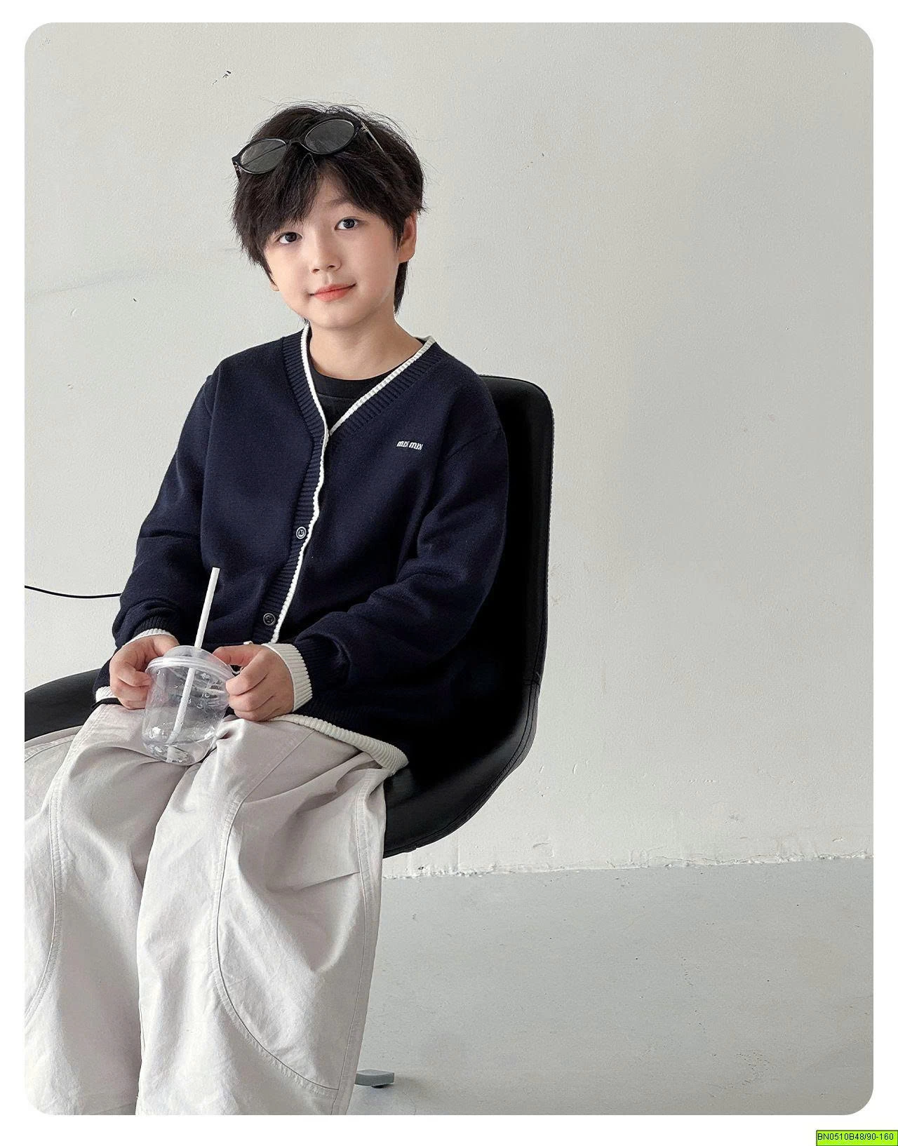 ÁO CARDIGAN LEN TRƠN CỔ TIM AOAOKIDS