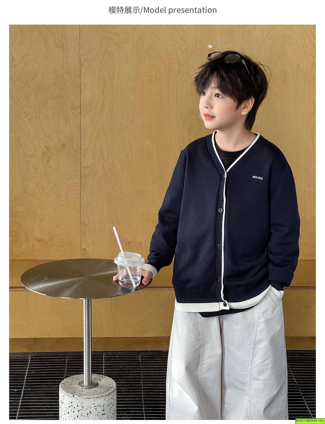 ÁO CARDIGAN LEN TRƠN CỔ TIM AOAOKIDS