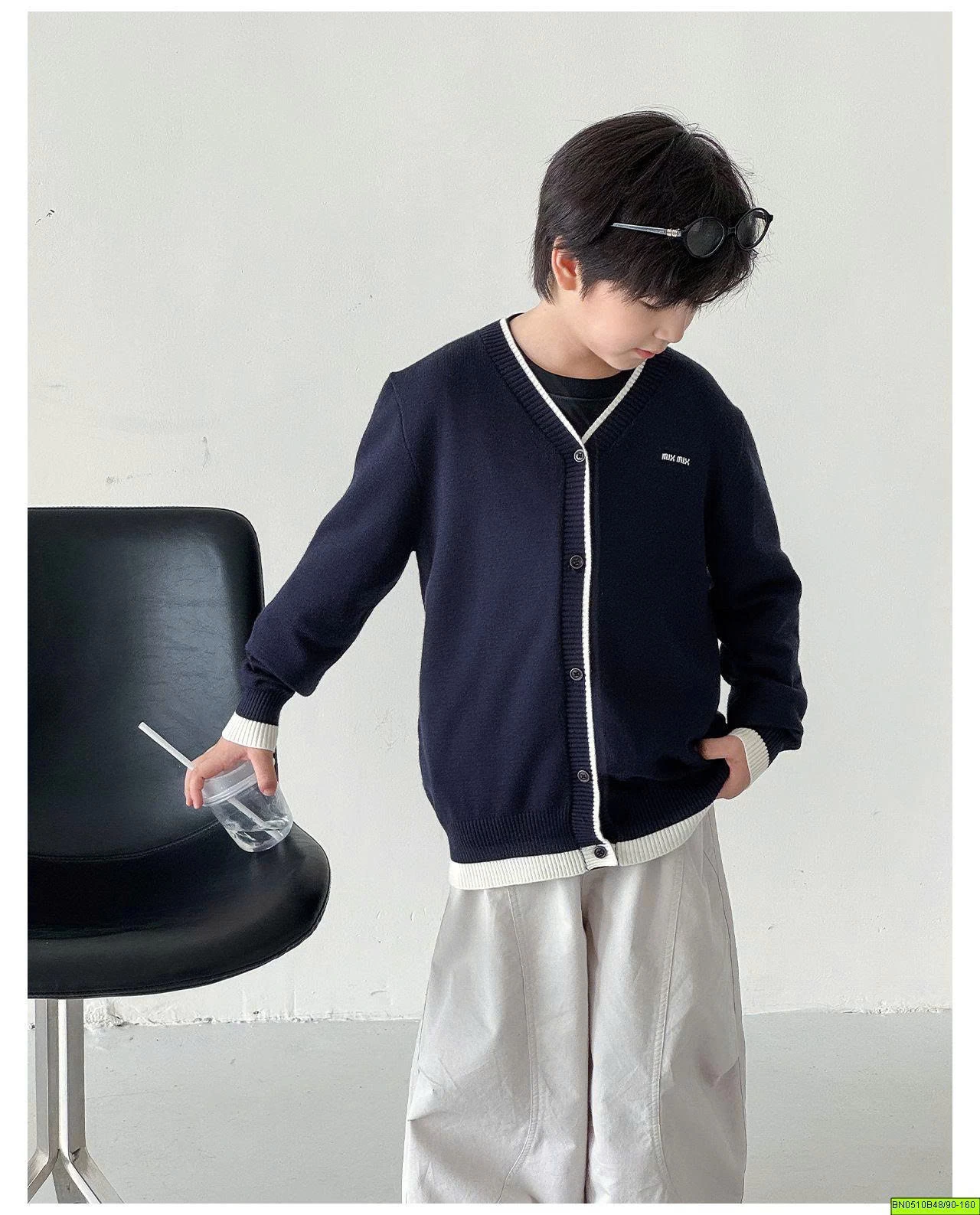 ÁO CARDIGAN LEN TRƠN CỔ TIM AOAOKIDS