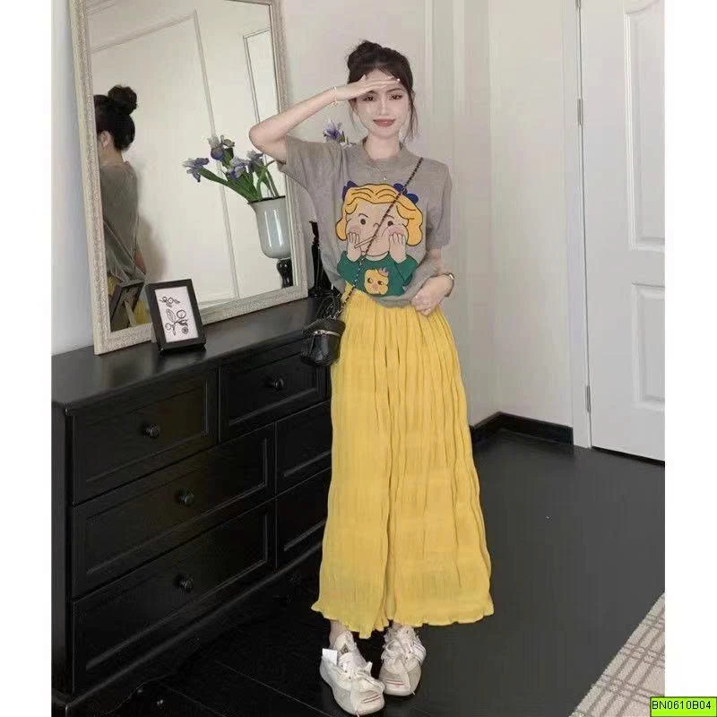 ÁO LEN NGẮN TAY IN HÌNH CÔ GÁI