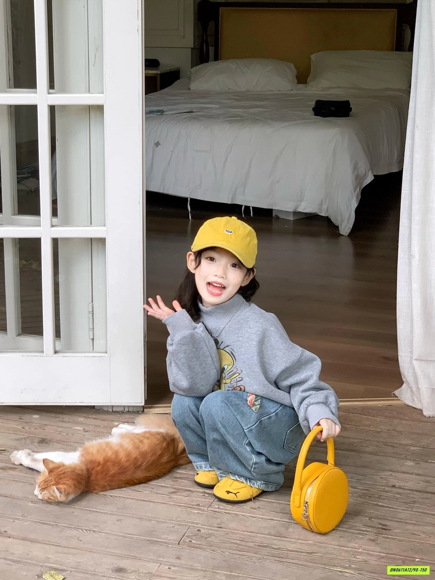 ÁO NỈ XÁM MIX JEANS BAGGY