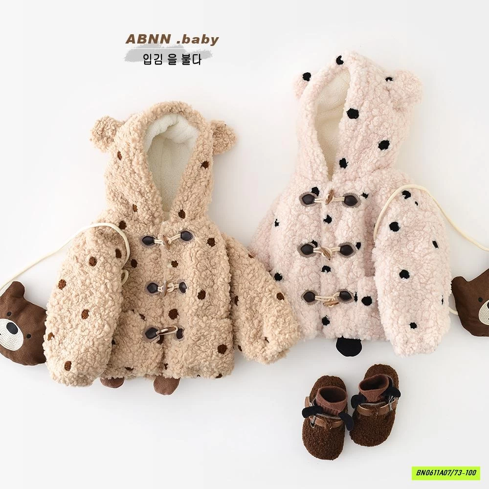 KHOÁC LÔNG CỪU CHẤM BI ABNNKIDS