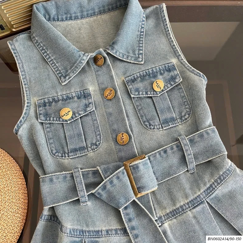 ĐẦM JEANS SÁT NÁCH KÈM BELT