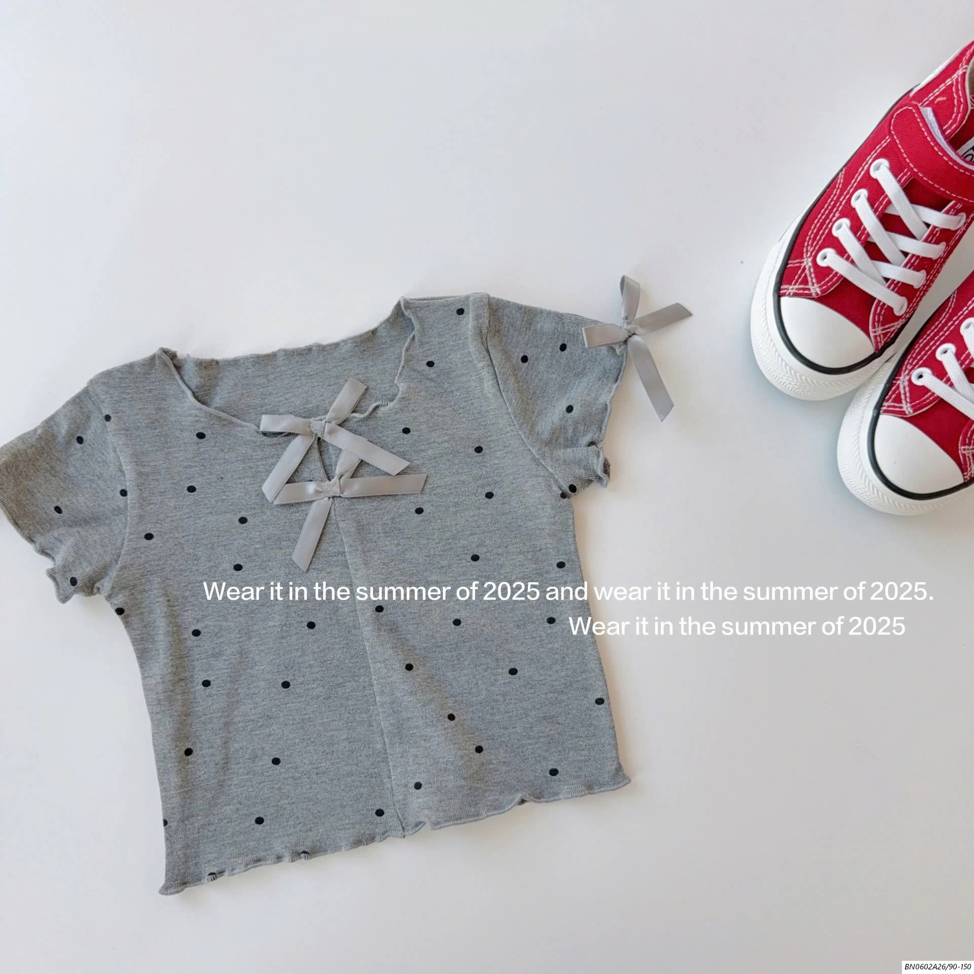 CROPTOP CHẤM BI TAG NƠ T&QKIDS