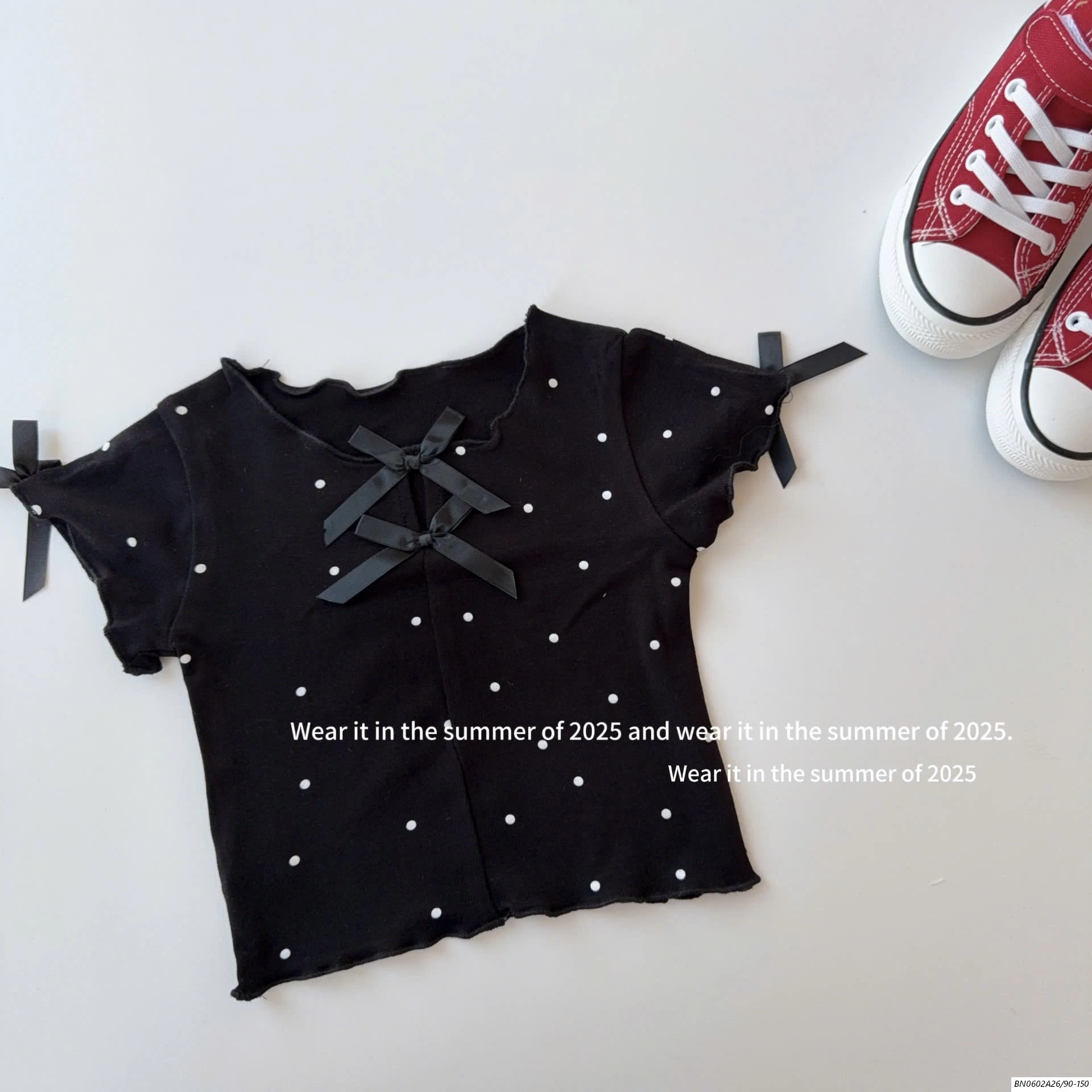 CROPTOP CHẤM BI TAG NƠ T&QKIDS