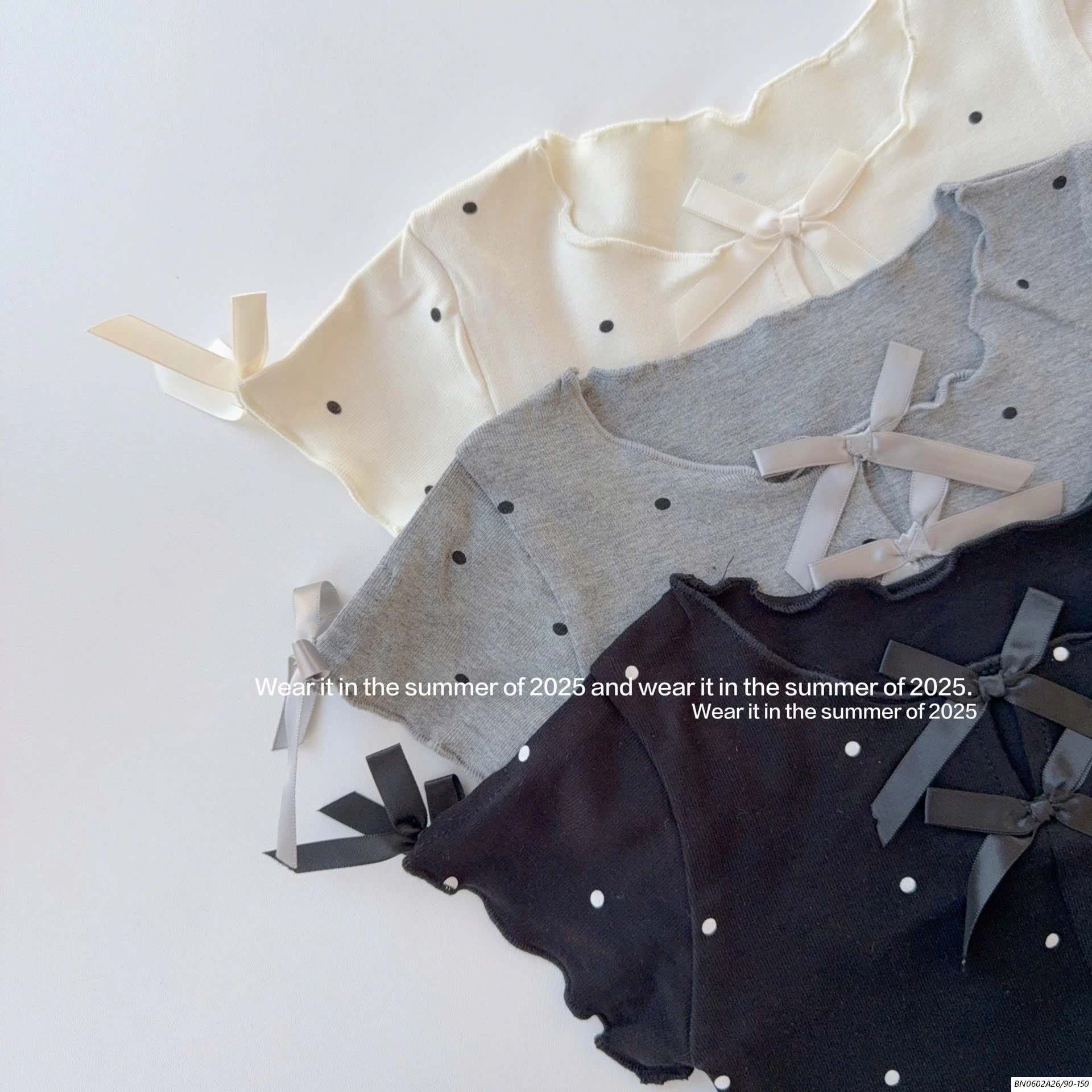 CROPTOP CHẤM BI TAG NƠ T&QKIDS