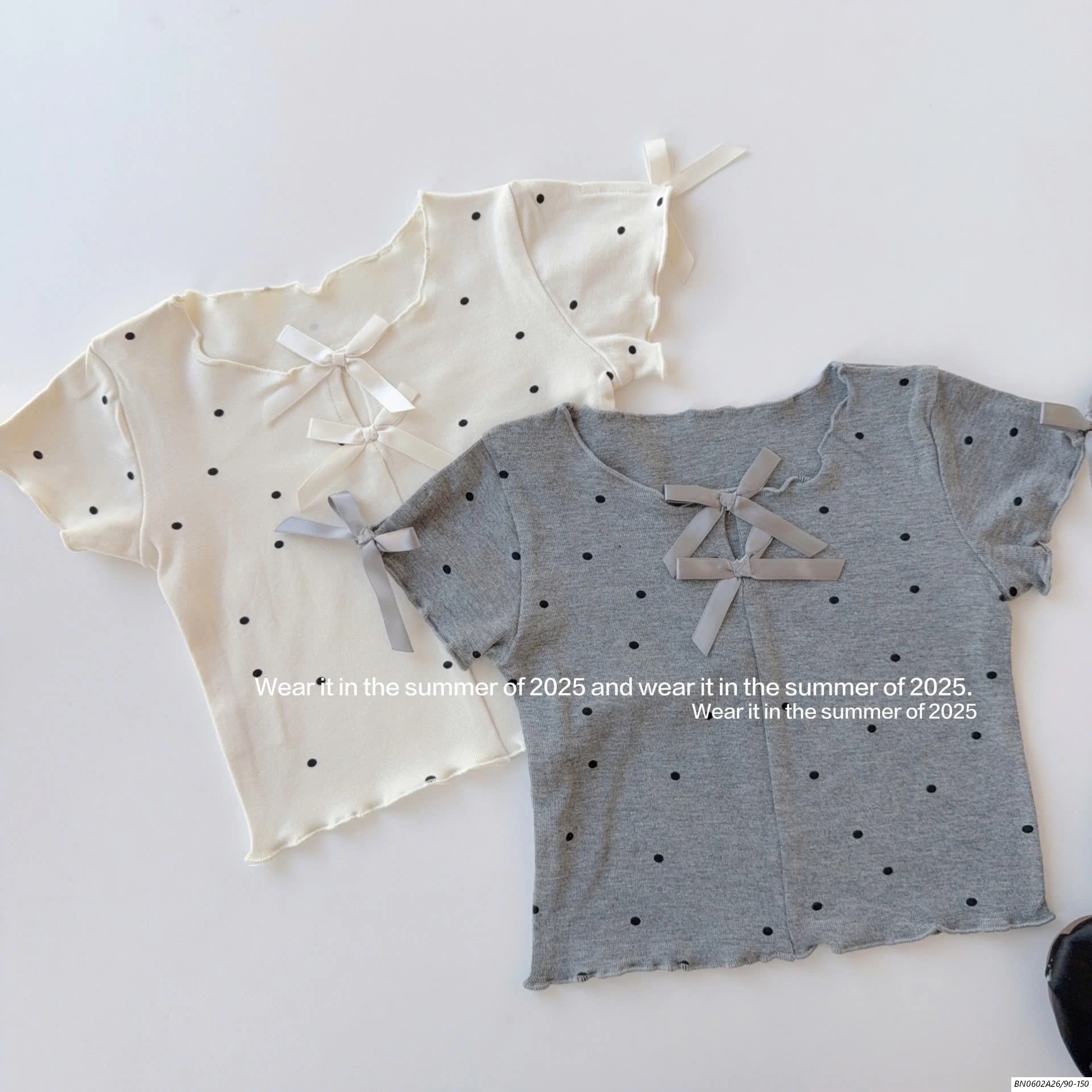 CROPTOP CHẤM BI TAG NƠ T&QKIDS