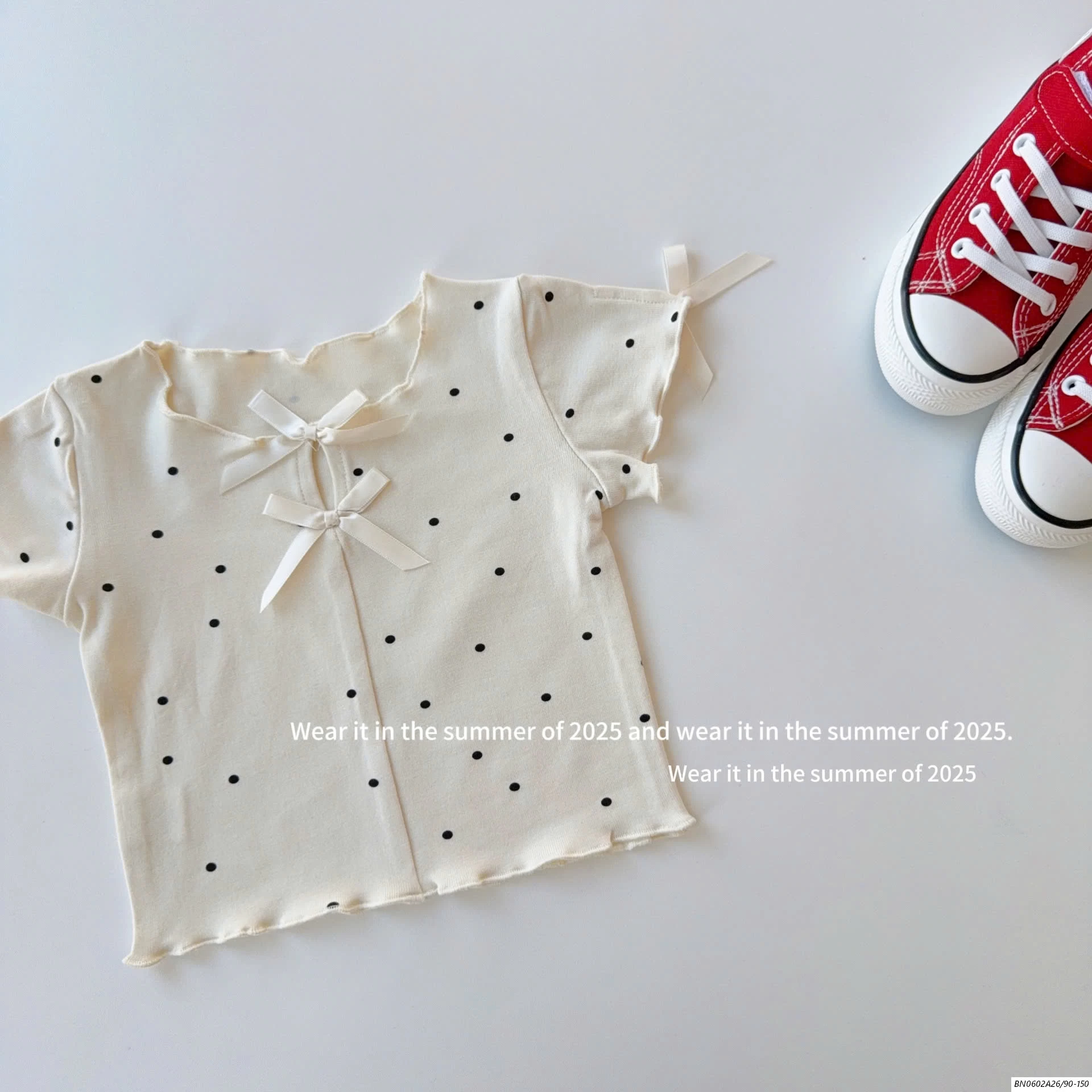 CROPTOP CHẤM BI TAG NƠ T&QKIDS