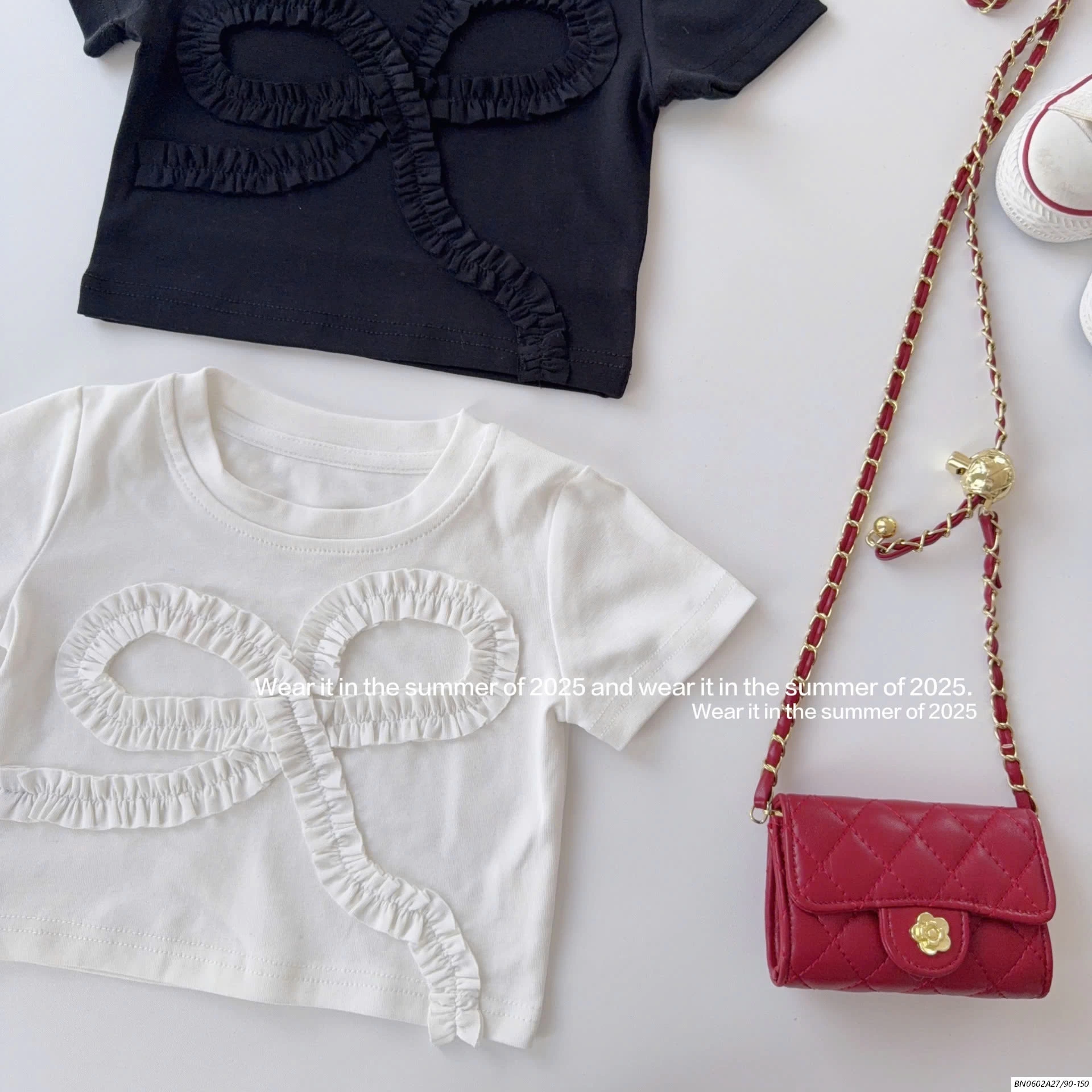 CROPTOP BASIC VIỀN NƠ T&QKIDS