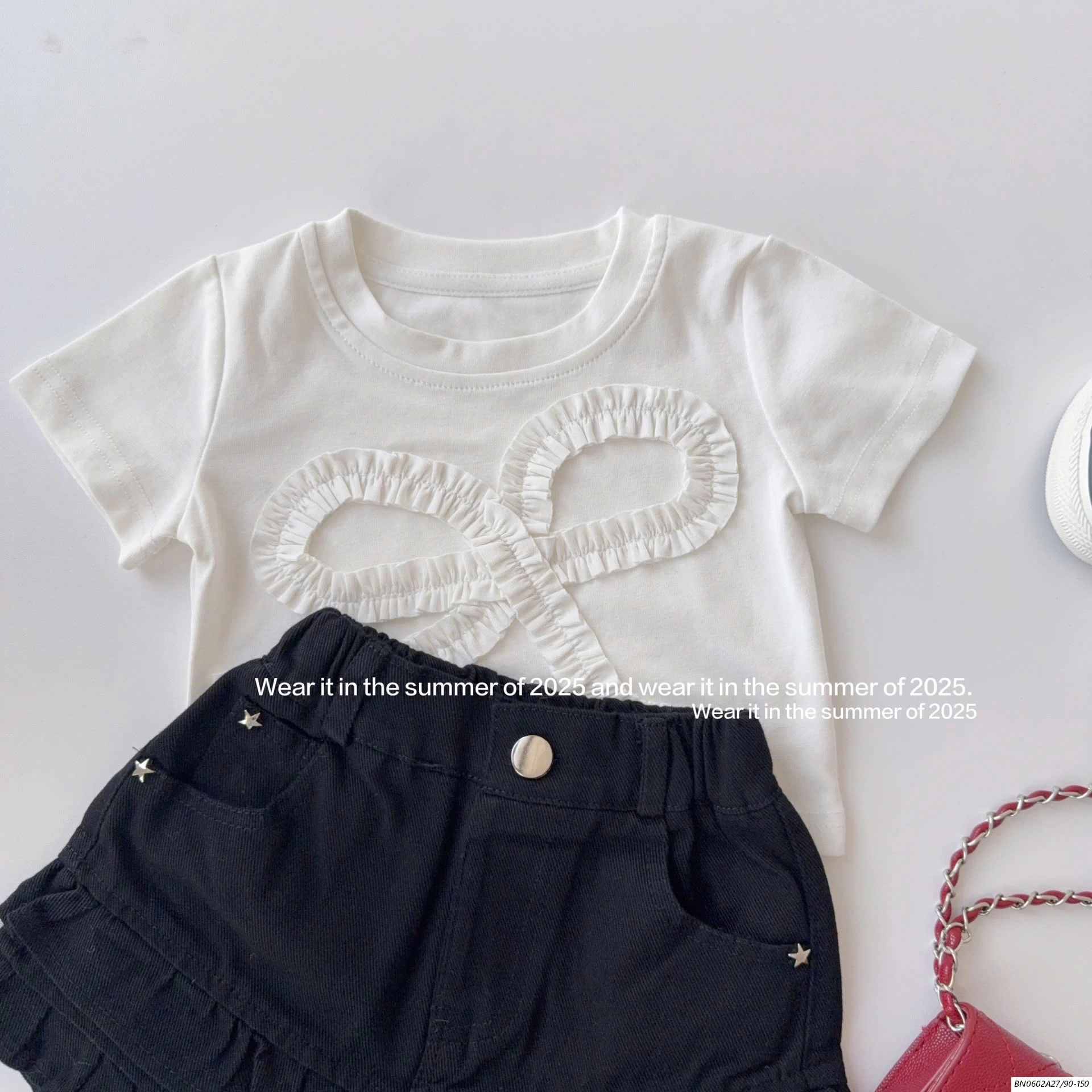 CROPTOP BASIC VIỀN NƠ T&QKIDS