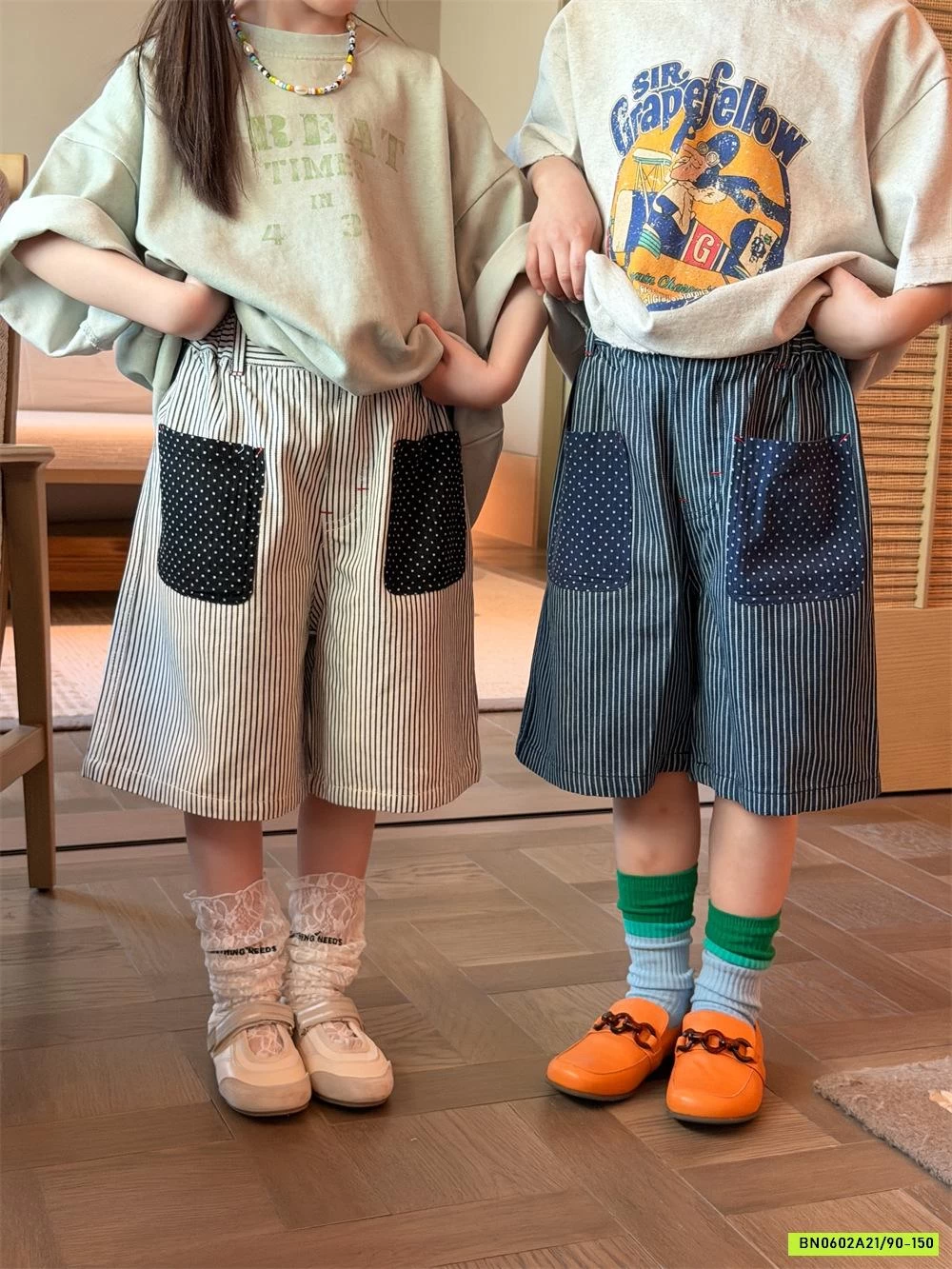 SHORT LỬNG KẺ SỌC PHỐI MÀU TÚI