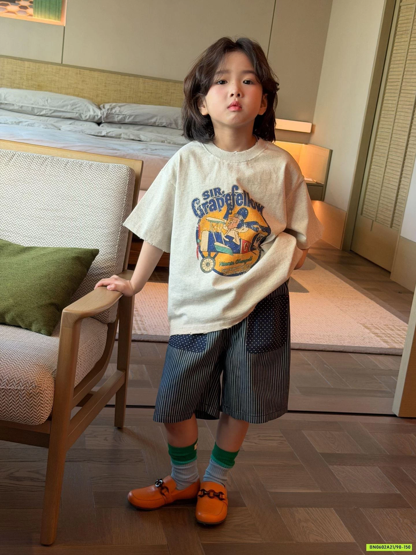 SHORT LỬNG KẺ SỌC PHỐI MÀU TÚI