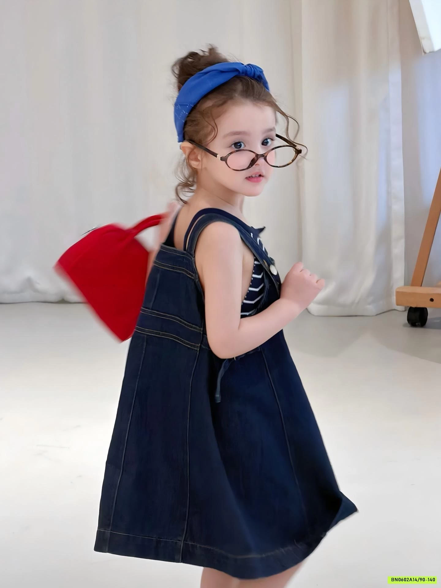 ĐẦM YẾM DENIM 2 DÂY