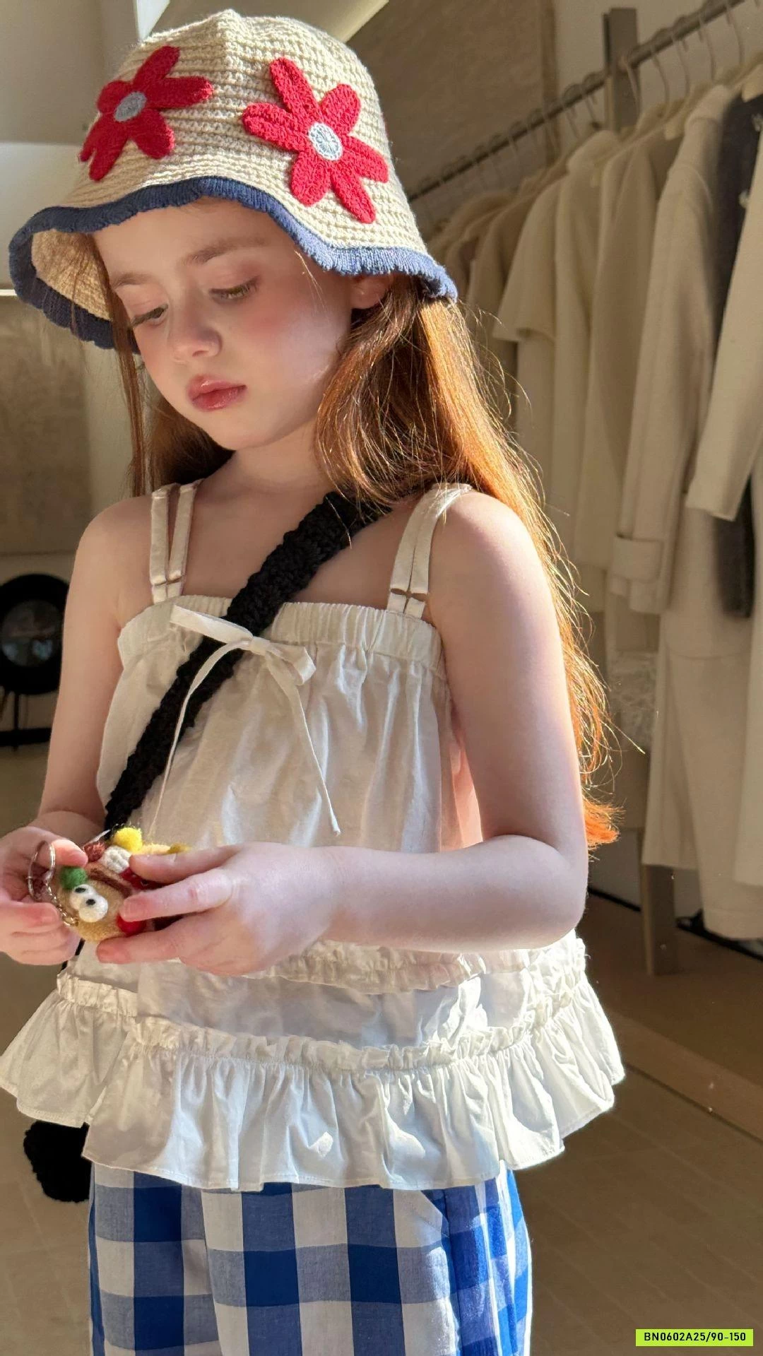 SÉT ÁO 2 DÂY MIX QUẦN CARO XANH