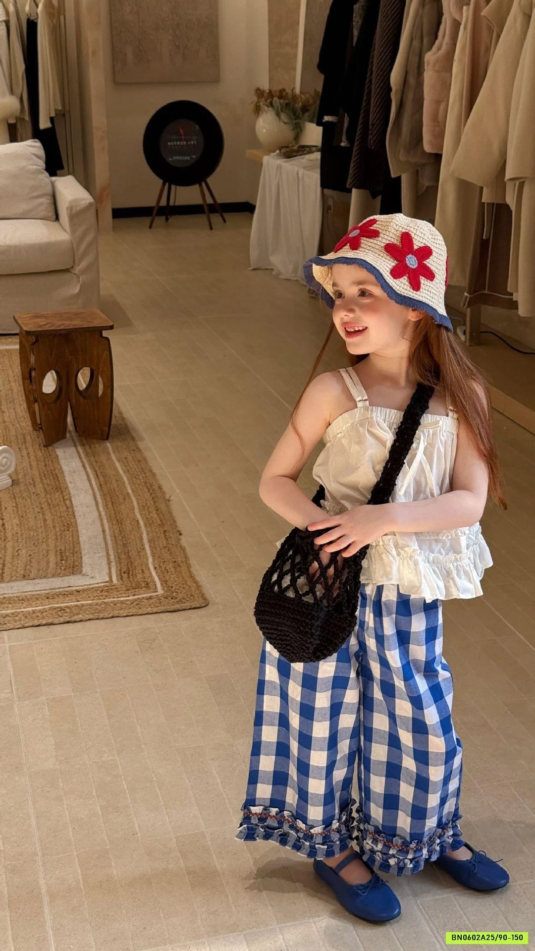 SÉT ÁO 2 DÂY MIX QUẦN CARO XANH