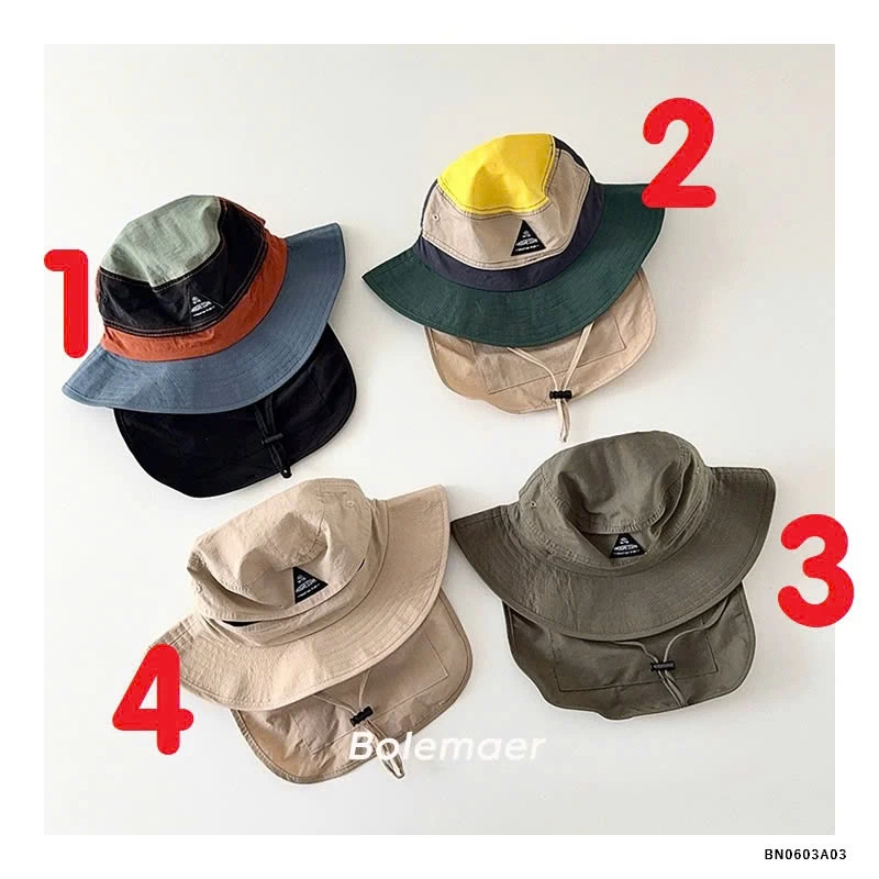 MŨ BÈO KÈM VẠT CHE PHỐI MÀU