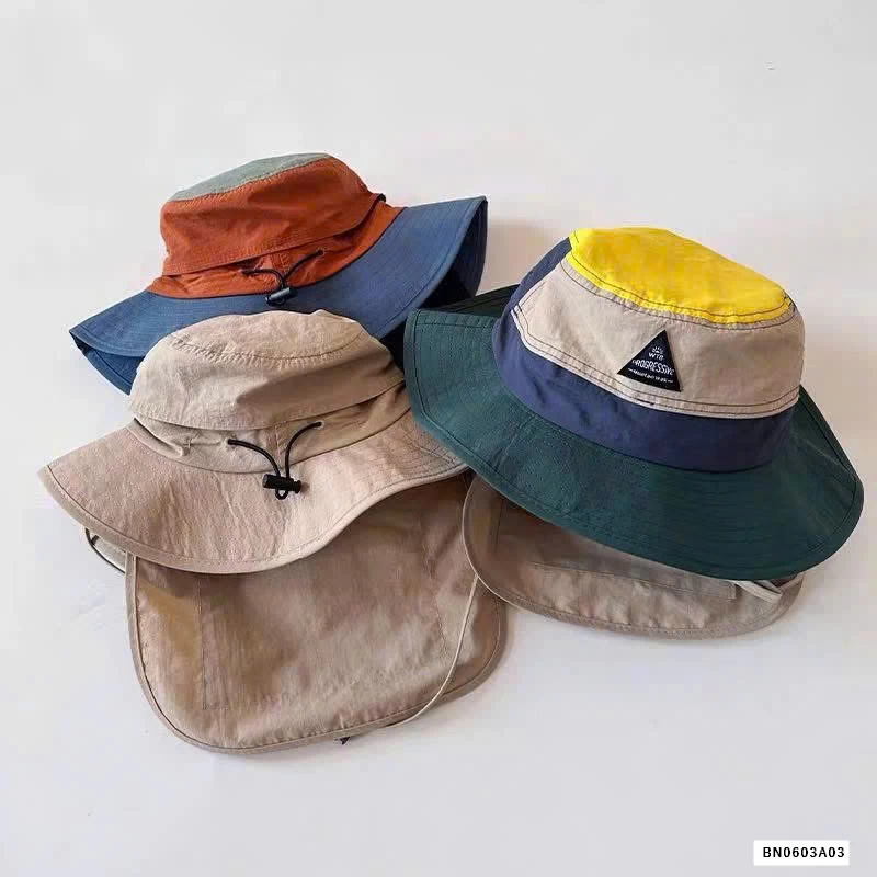 MŨ BÈO KÈM VẠT CHE PHỐI MÀU