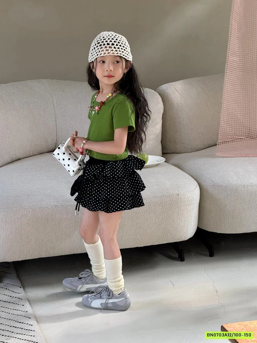 CROPTOP CỔ VUÔNG THÊU NƠ YUKIDS