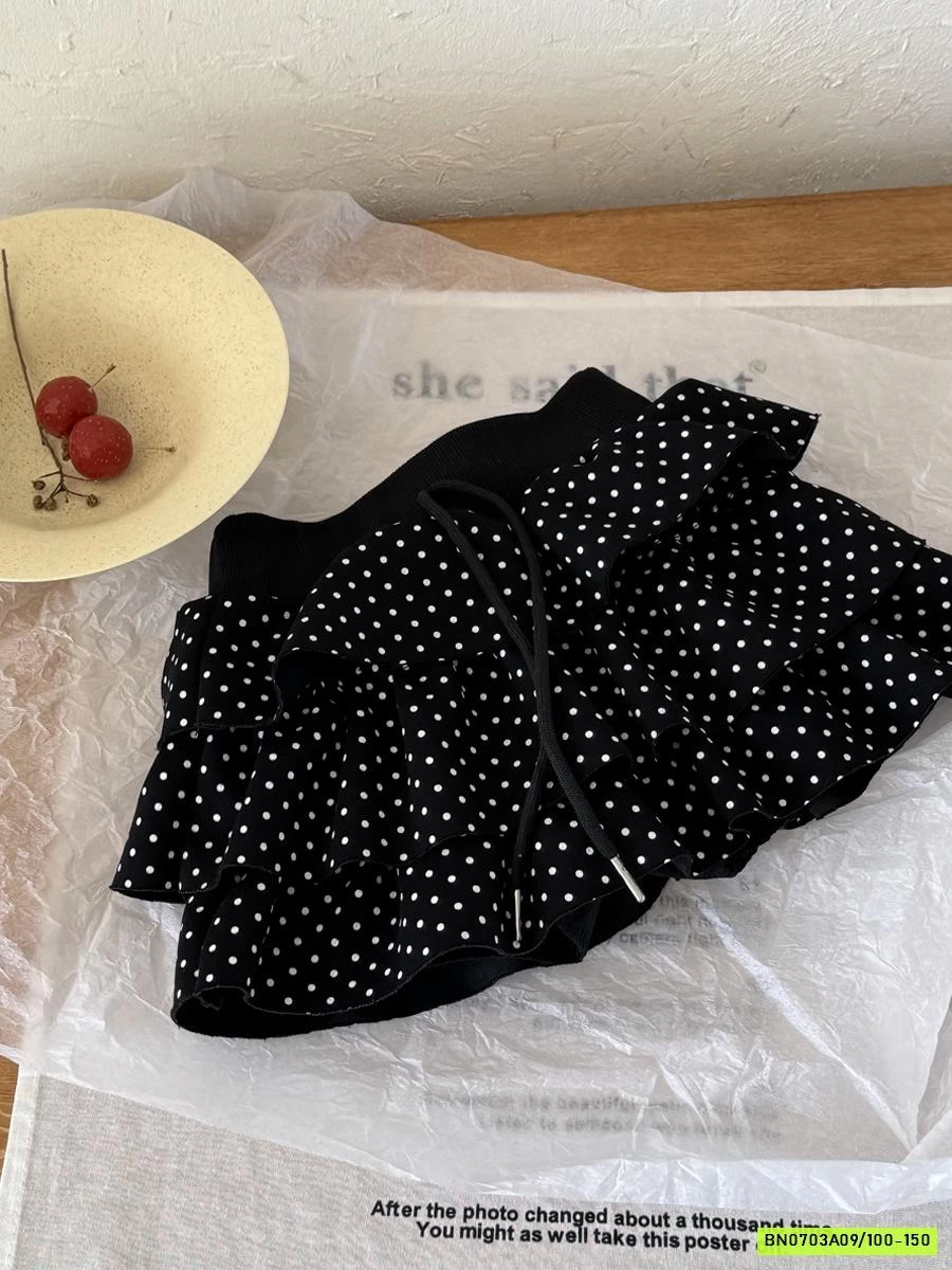 CHÂN VÁY XẾP TẦNG CHẤM BI YUKIDS