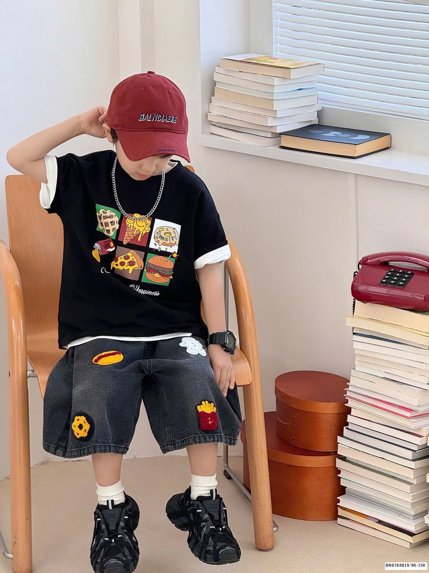 SÉT ÁO THUN MIX QUẦN JEAN ĐỒ ĂN NHANH  AOAOKID