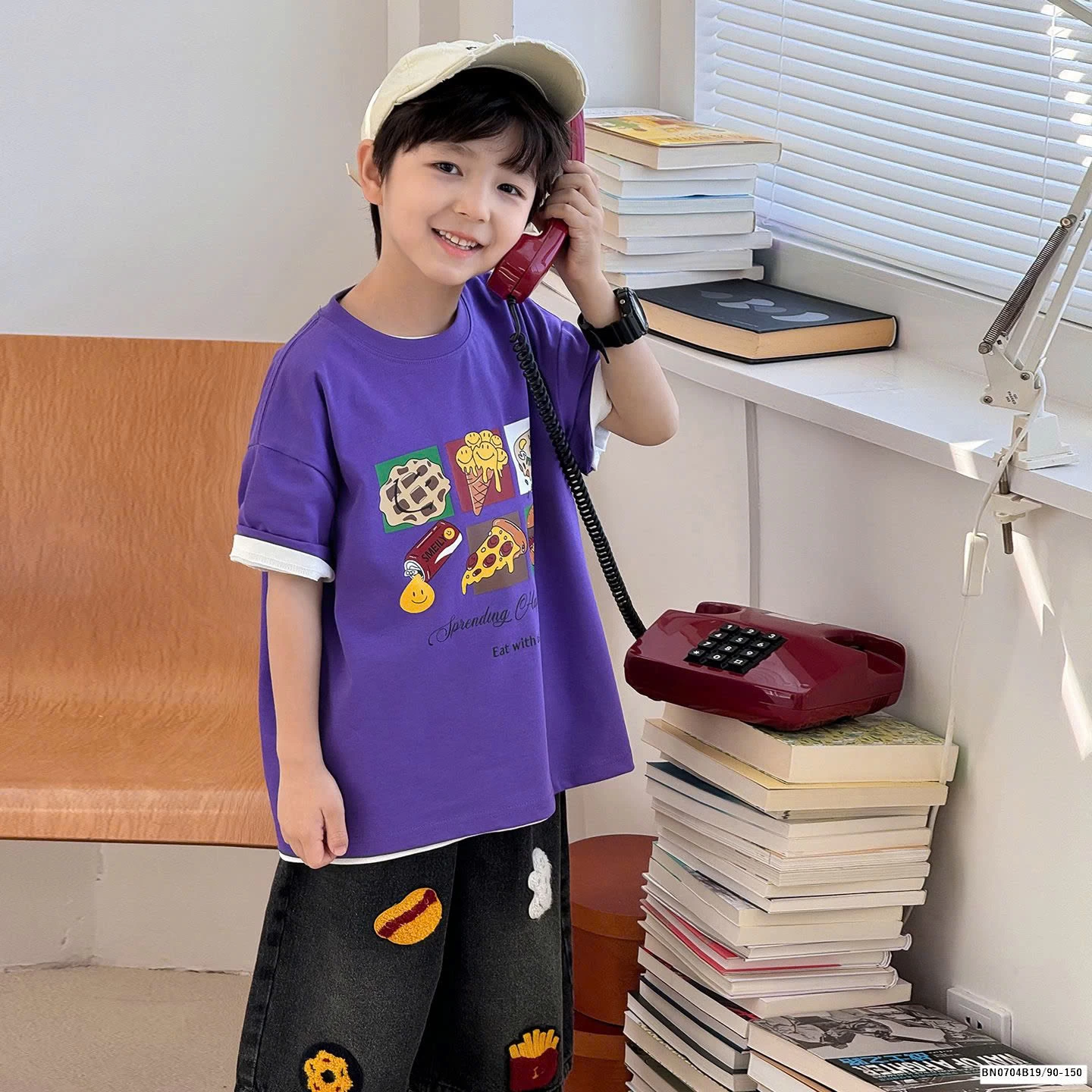 SÉT ÁO THUN MIX QUẦN JEAN ĐỒ ĂN NHANH  AOAOKID