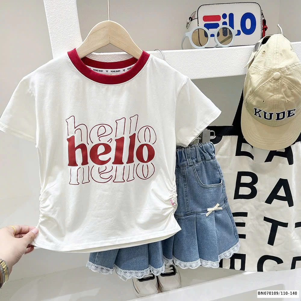 ÁO PHÔNG HELLO RÚT EO BÉ GÁI   KACADY