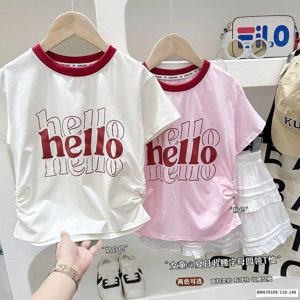 ÁO PHÔNG HELLO RÚT EO BÉ GÁI   KACADY