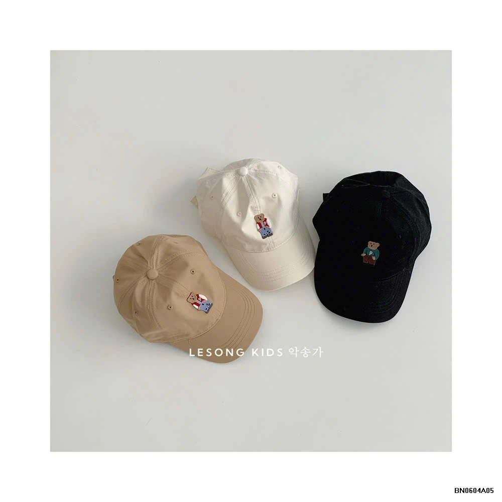 MŨ KẾT THÊU LOGO GẤU