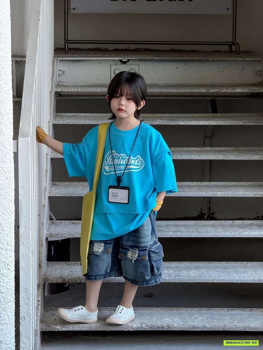 ÁO THUN XANH MIX SHORT JEANS TÚI HỘP